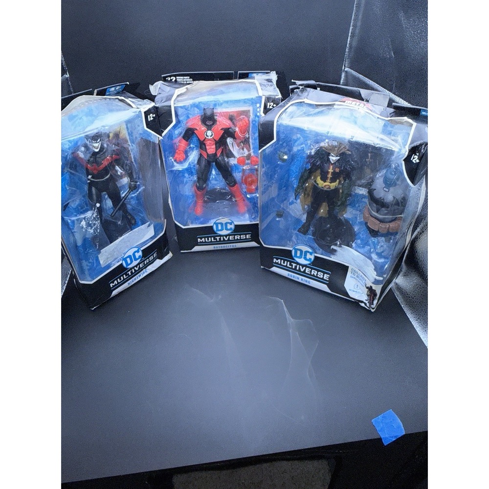 McFarlane DC Multiverse Lot of 3 Nightwing Batrocitus Robin King Damaged Boxes
